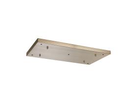 D0887SN  Hayes 5 Hole 550mm x 320mm Linear Rectangle Ceiling Plate Satin Nickel